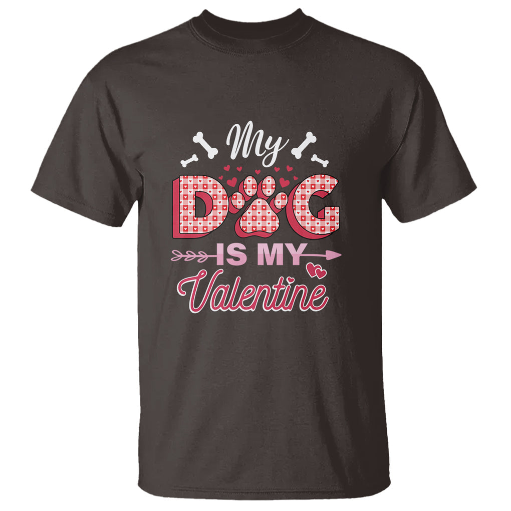 Valentine's Day T Shirt My Dogs Are My Valentine Pet Heart TS09 Dark Chocolate Printyourwear