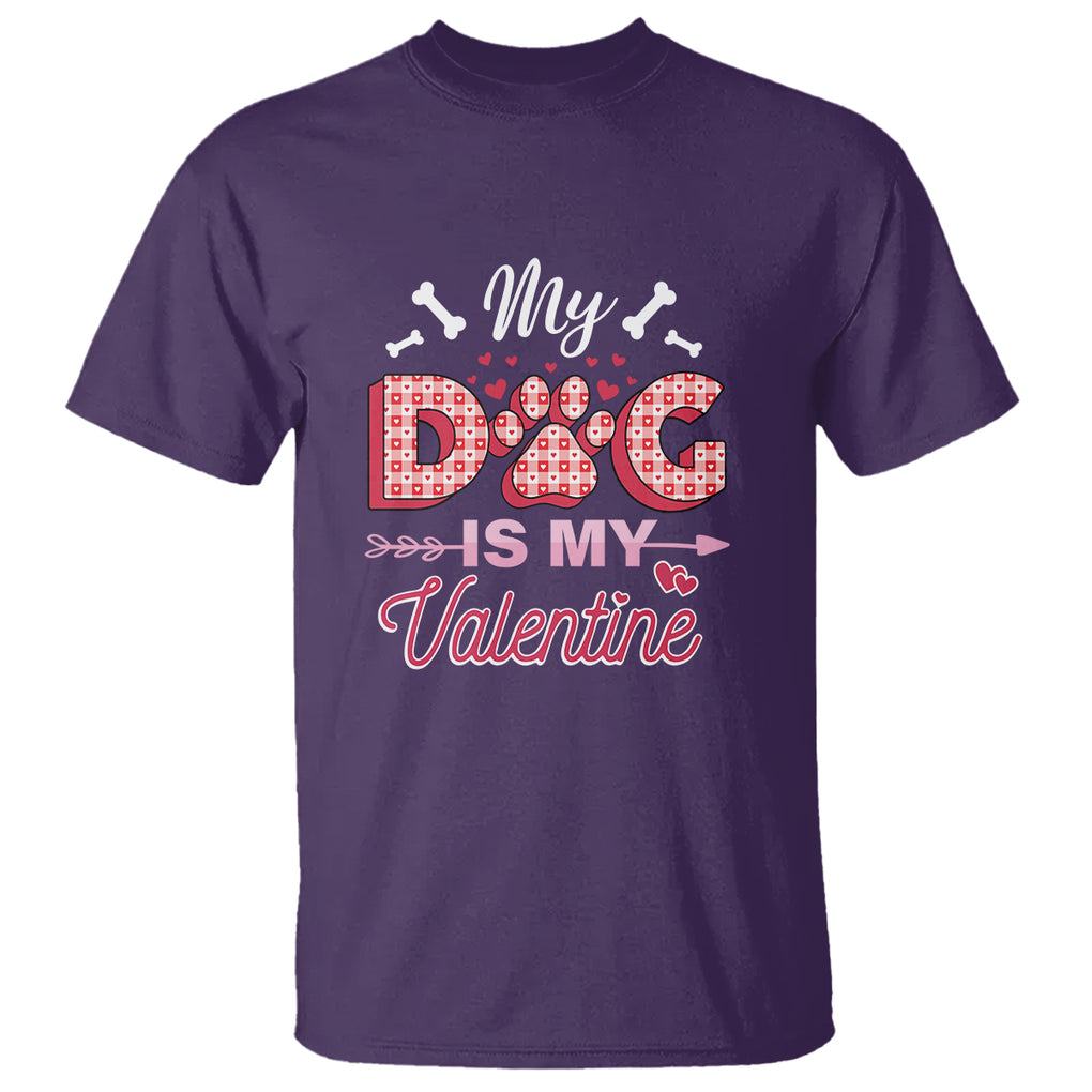 Valentine's Day T Shirt My Dogs Are My Valentine Pet Heart TS09 Purple Printyourwear