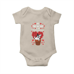 Valentine's Day Baby Onesie My Frenchie Is My Valentine Cute French Bulldog Rose Heart TS09 Sand Print Your Wear