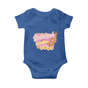 Valentine's Day Baby Onesie Dachshund Is My Valentine Cute Dog Heart TS09 Royal Blue Print Your Wear