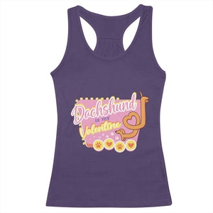 Valentine's Day Racerback Tank Top Dachshund Is My Valentine Cute Dog Heart TS09 Purple Print Your Wear