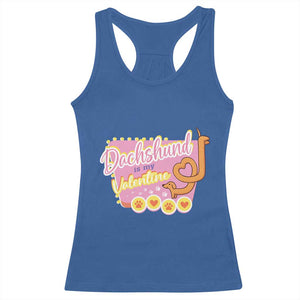 Valentine's Day Racerback Tank Top Dachshund Is My Valentine Cute Dog Heart TS09 Royal Blue Print Your Wear