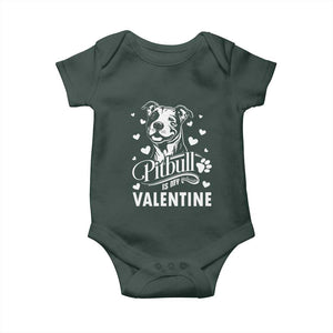 Valentine's Day Baby Onesie Pitbull Is My Valentine Cute Dog Heart TS09 Print Your Wear