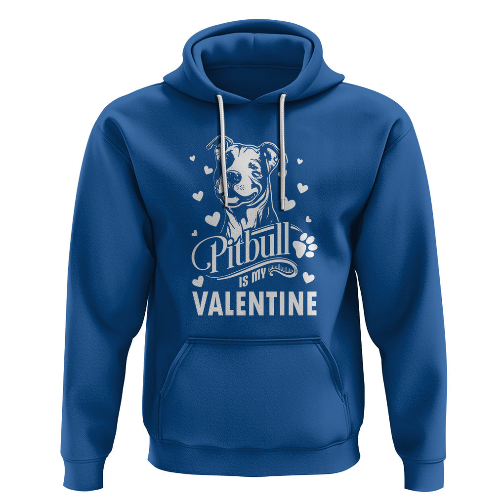 Valentine's Day Hoodie Pitbull Is My Valentine Cute Dog Heart TS09 Royal Blue Printyourwear