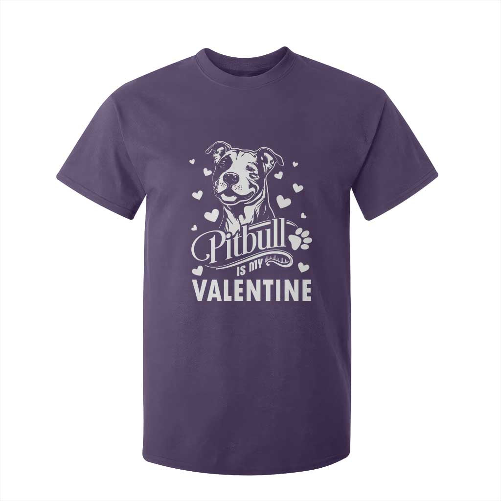 Valentine's Day T Shirt For Kid Pitbull Is My Valentine Cute Dog Heart TS09 Purple Print Your Wear