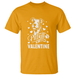 Valentine's Day T Shirt Pitbull Is My Valentine Cute Dog Heart TS09 Gold Printyourwear
