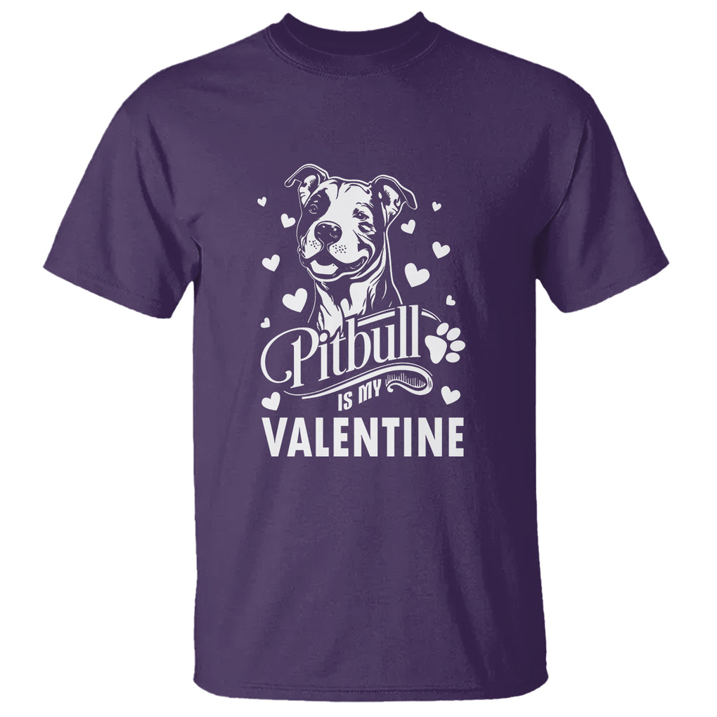 Valentine's Day T Shirt Pitbull Is My Valentine Cute Dog Heart TS09 Purple Printyourwear