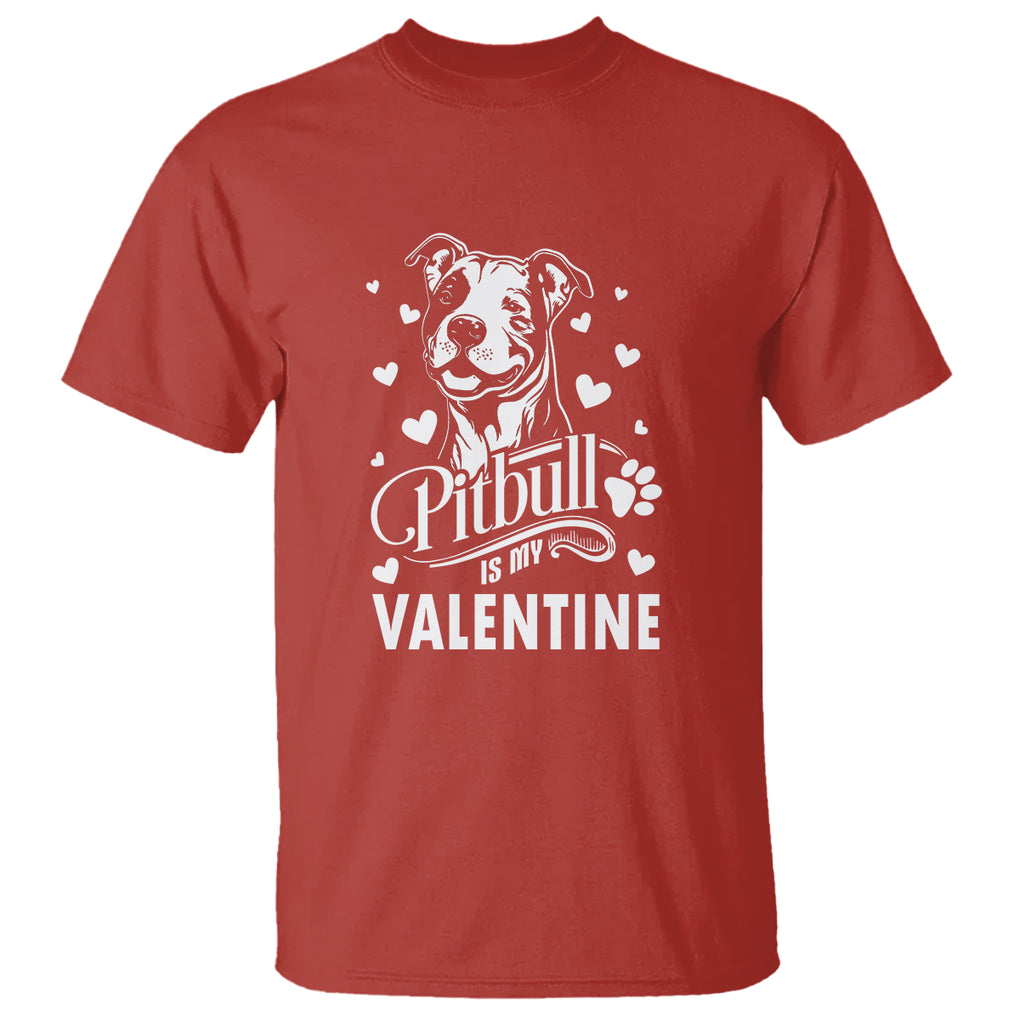Valentine's Day T Shirt Pitbull Is My Valentine Cute Dog Heart TS09 Red Printyourwear