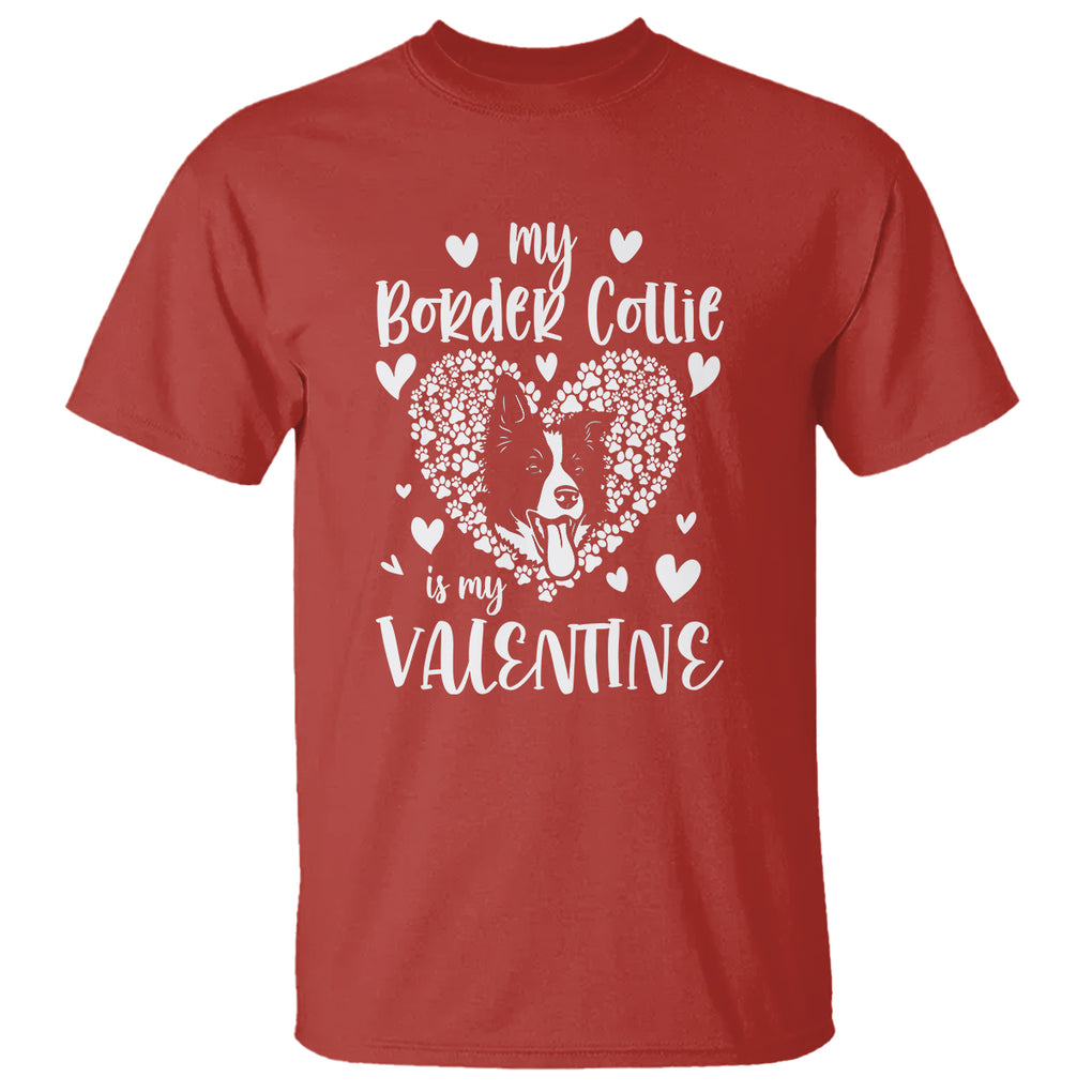 Valentine's Day T Shirt My Border Collie Is My Valentine Cute Dog Heart TS09 Red Printyourwear