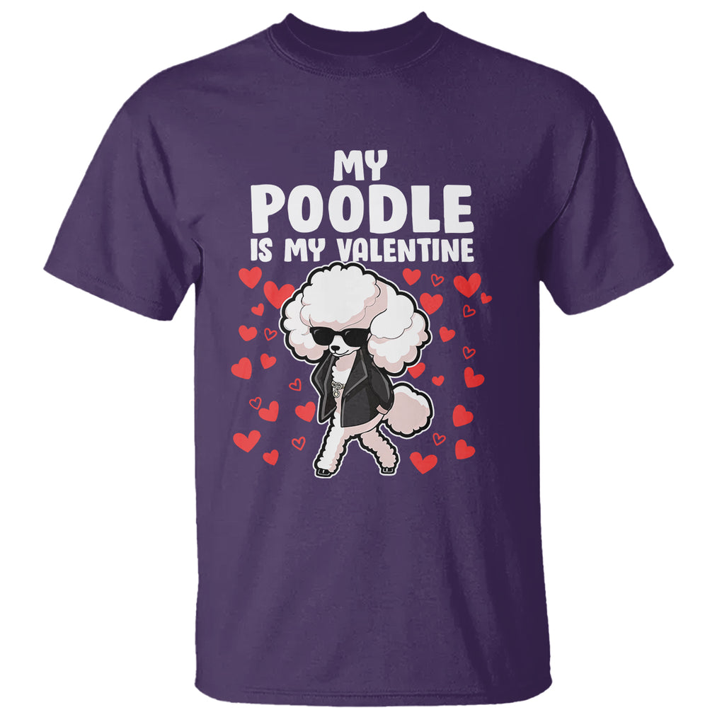 Valentine's Day T Shirt My Poodle Is My Valentine Cute Dog Heart TS09 Purple Printyourwear