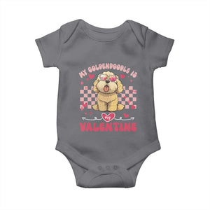 Valentine's Day Baby Onesie My Goldendoodle Is My Valentine Cute Dog Heart Sunglass TS09 Charcoal Print Your Wear