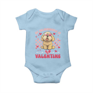 Valentine's Day Baby Onesie My Goldendoodle Is My Valentine Cute Dog Heart Sunglass TS09 Light Blue Print Your Wear
