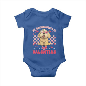Valentine's Day Baby Onesie My Goldendoodle Is My Valentine Cute Dog Heart Sunglass TS09 Royal Blue Print Your Wear