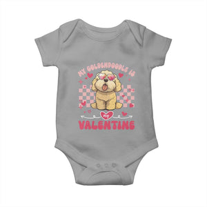 Valentine's Day Baby Onesie My Goldendoodle Is My Valentine Cute Dog Heart Sunglass TS09 Sport Gray Print Your Wear
