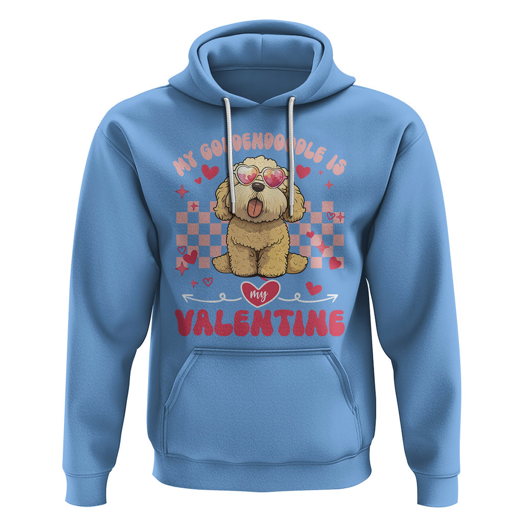 Valentine's Day Hoodie My Goldendoodle Is My Valentine Cute Dog Heart Sunglass TS09 Carolina Blue Printyourwear