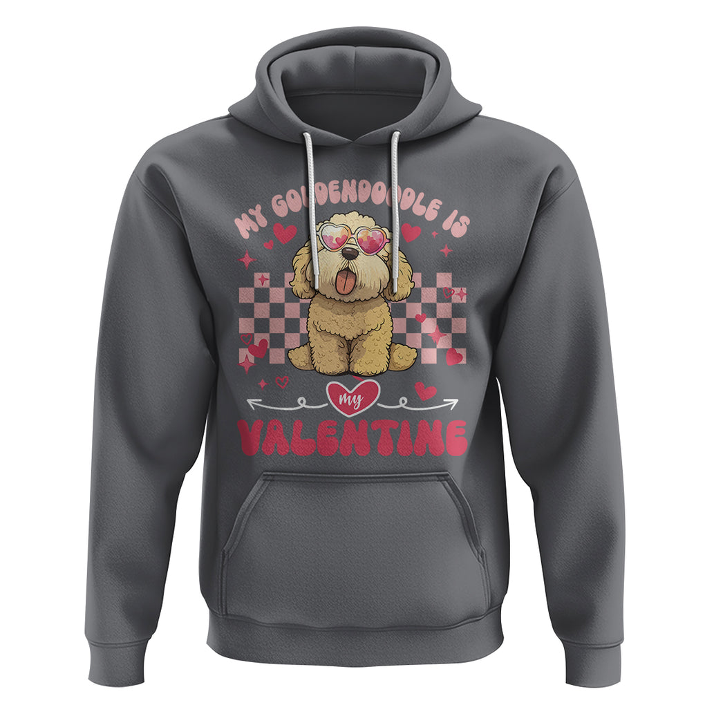 Valentine's Day Hoodie My Goldendoodle Is My Valentine Cute Dog Heart Sunglass TS09 Charcoal Printyourwear