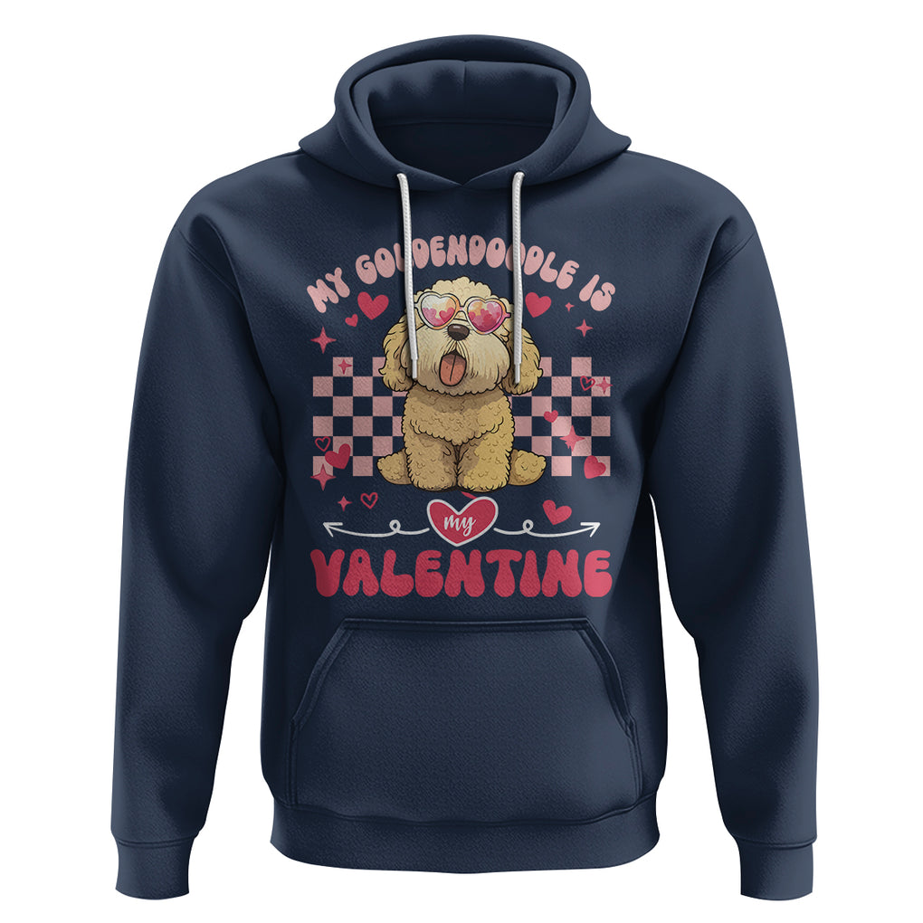 Valentine's Day Hoodie My Goldendoodle Is My Valentine Cute Dog Heart Sunglass TS09 Navy Printyourwear
