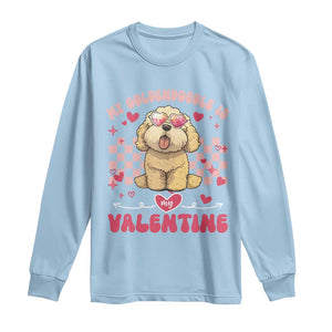 Valentine's Day Long Sleeve Shirt My Goldendoodle Is My Valentine Cute Dog Heart Sunglass TS09 Light Blue Print Your Wear