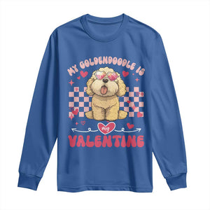 Valentine's Day Long Sleeve Shirt My Goldendoodle Is My Valentine Cute Dog Heart Sunglass TS09 Royal Blue Print Your Wear