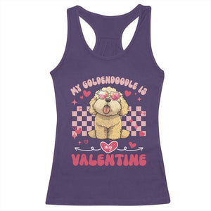 Valentine's Day Racerback Tank Top My Goldendoodle Is My Valentine Cute Dog Heart Sunglass TS09 Purple Print Your Wear