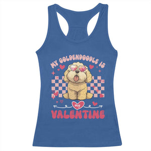 Valentine's Day Racerback Tank Top My Goldendoodle Is My Valentine Cute Dog Heart Sunglass TS09 Royal Blue Print Your Wear