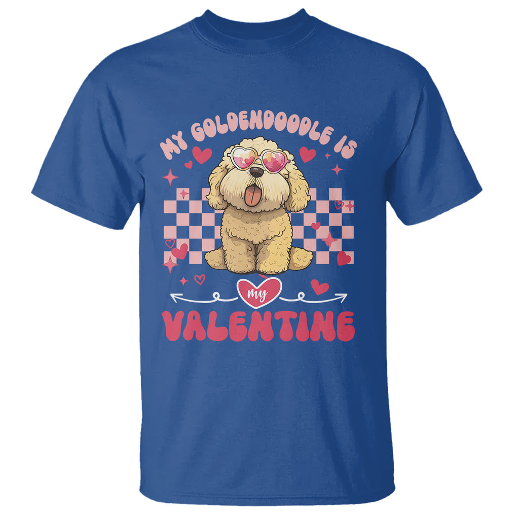 Valentine's Day T Shirt My Goldendoodle Is My Valentine Cute Dog Heart Sunglass TS09 Royal Blue Printyourwear