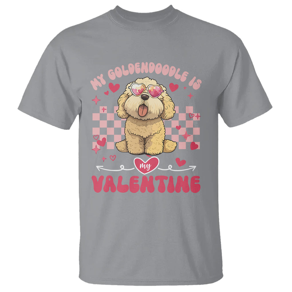 Valentine's Day T Shirt My Goldendoodle Is My Valentine Cute Dog Heart Sunglass TS09 Sport Gray Printyourwear