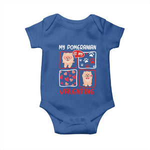 Valentine's Day Baby Onesie My Pomeranian Is My Valentine Cute Dog Heart TS09 Royal Blue Print Your Wear