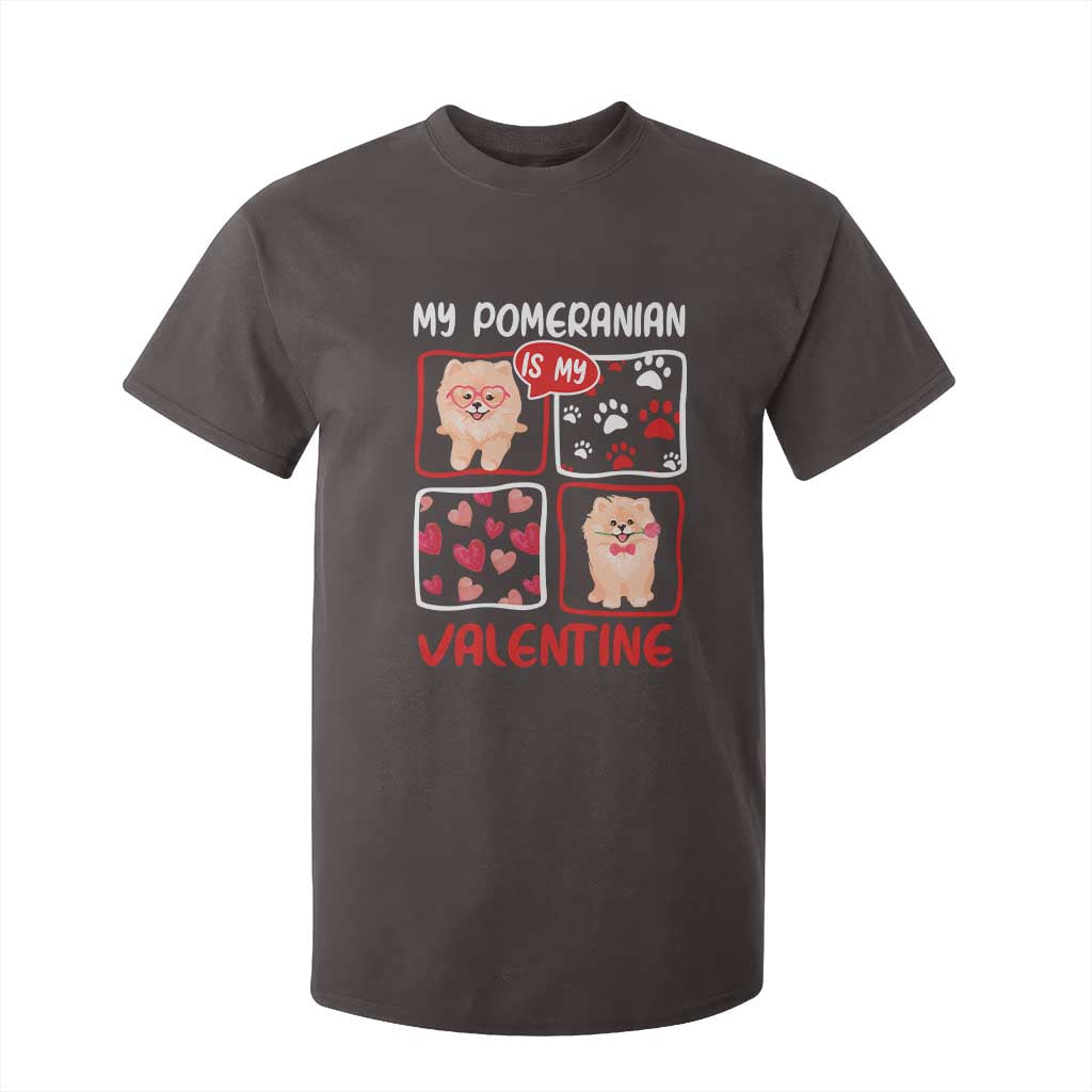 Valentine's Day T Shirt For Kid My Pomeranian Is My Valentine Cute Dog Heart TS09 Dark Chocolate Print Your Wear