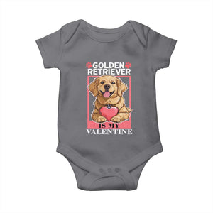 Valentine's Day Baby Onesie My Golden Retriever Is My Valentine Cute Dog Heart TS09 Charcoal Print Your Wear