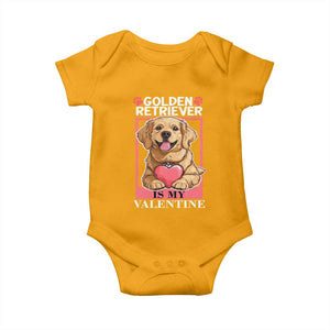 Valentine's Day Baby Onesie My Golden Retriever Is My Valentine Cute Dog Heart TS09 Gold Print Your Wear