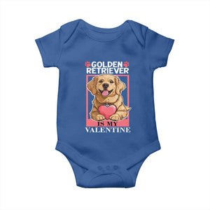 Valentine's Day Baby Onesie My Golden Retriever Is My Valentine Cute Dog Heart TS09 Royal Blue Print Your Wear