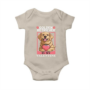 Valentine's Day Baby Onesie My Golden Retriever Is My Valentine Cute Dog Heart TS09 Sand Print Your Wear