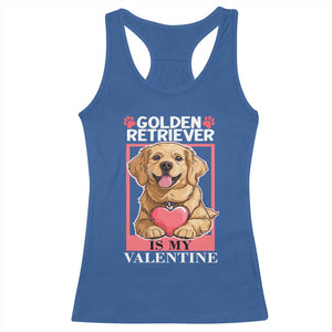 Valentine's Day Racerback Tank Top My Golden Retriever Is My Valentine Cute Dog Heart TS09 Royal Blue Print Your Wear