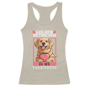 Valentine's Day Racerback Tank Top My Golden Retriever Is My Valentine Cute Dog Heart TS09 Sand Print Your Wear