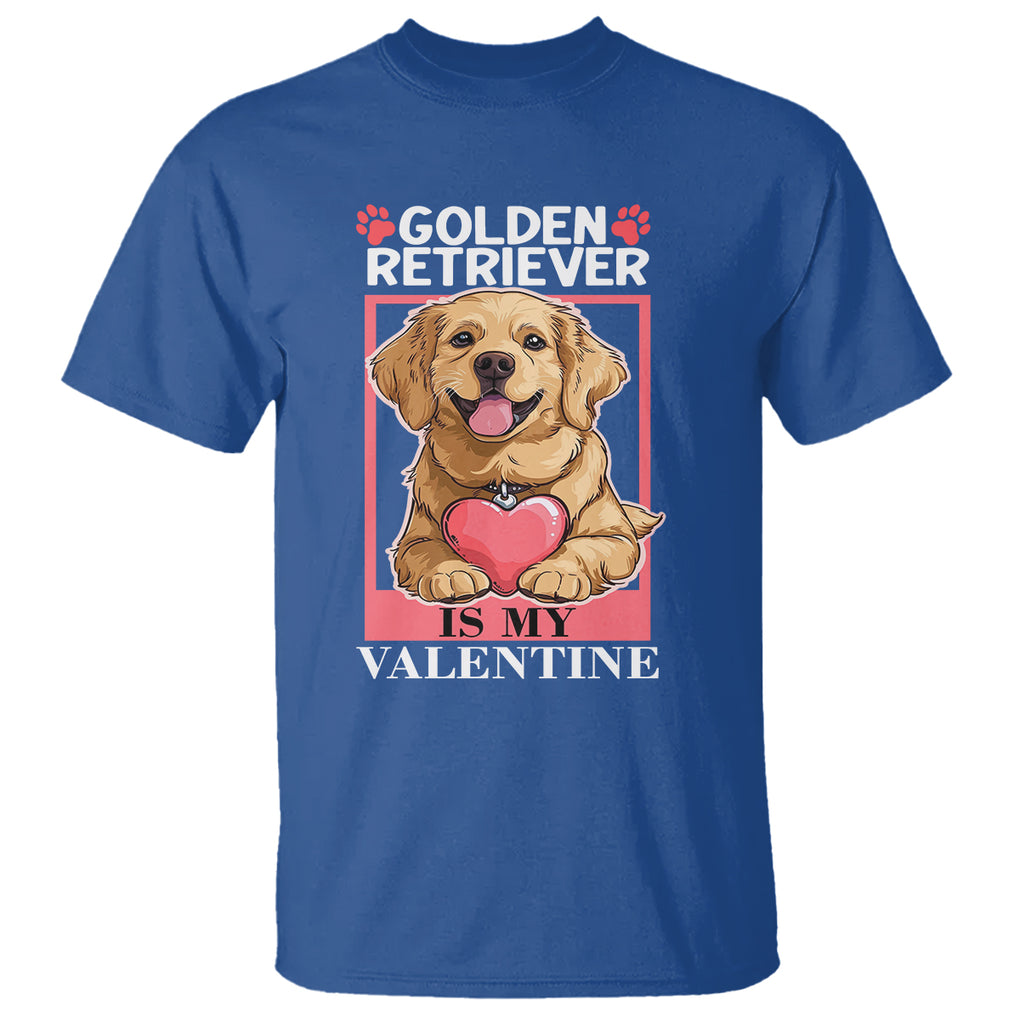 Valentine's Day T Shirt My Golden Retriever Is My Valentine Cute Dog Heart TS09 Royal Blue Printyourwear