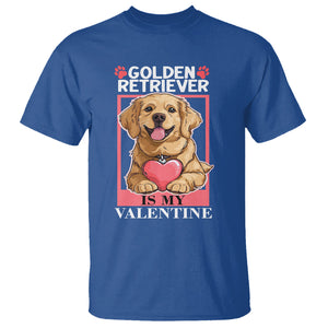 Valentine's Day T Shirt My Golden Retriever Is My Valentine Cute Dog Heart TS09 Royal Blue Printyourwear
