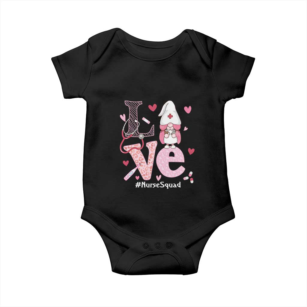 Valentine's Day Baby Onesie LOVE Nurse Squad Cute Gnome TS09 Black Print Your Wear