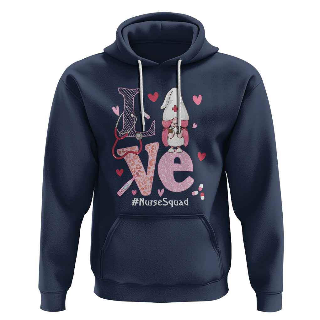 Valentine's Day Hoodie LOVE Nurse Squad Cute Gnome TS09 Navy Printyourwear