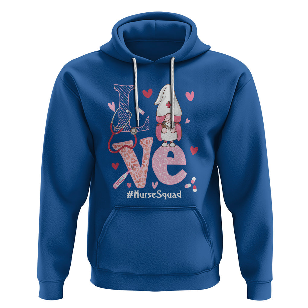Valentine's Day Hoodie LOVE Nurse Squad Cute Gnome TS09 Royal Blue Printyourwear