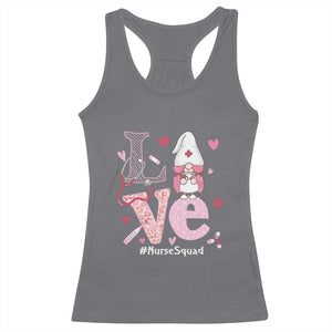 Valentine's Day Racerback Tank Top LOVE Nurse Squad Cute Gnome TS09 Charcoal Print Your Wear