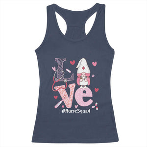 Valentine's Day Racerback Tank Top LOVE Nurse Squad Cute Gnome TS09 Navy Print Your Wear