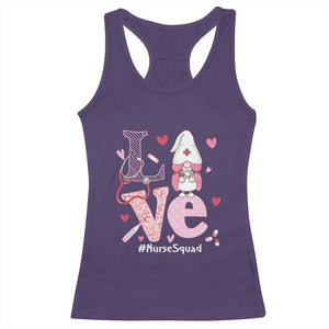 Valentine's Day Racerback Tank Top LOVE Nurse Squad Cute Gnome TS09 Purple Print Your Wear