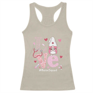 Valentine's Day Racerback Tank Top LOVE Nurse Squad Cute Gnome TS09 Sand Print Your Wear