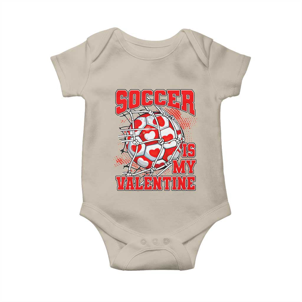 Valentine's Day Baby Onesie Soccer Is My Valentine Funny Sport TS09 Sand Print Your Wear