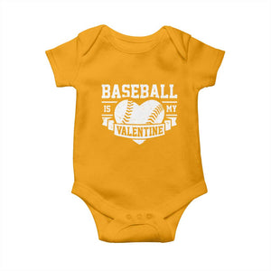 Valentine's Day Baby Onesie Baseball Is My Valentine Funny Sport TS09 Gold Print Your Wear