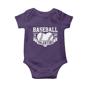 Valentine's Day Baby Onesie Baseball Is My Valentine Funny Sport TS09 Purple Print Your Wear