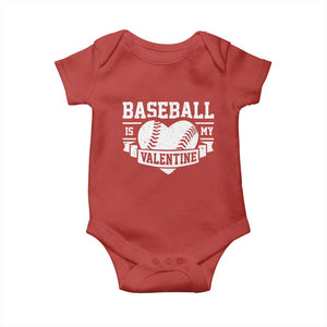 Valentine's Day Baby Onesie Baseball Is My Valentine Funny Sport TS09 Red Print Your Wear