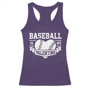 Valentine's Day Racerback Tank Top Baseball Is My Valentine Funny Sport TS09 Purple Print Your Wear