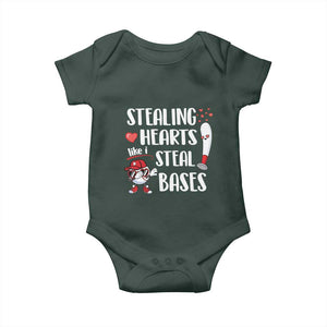 Valentine's Day Baby Onesie Stealing Hearts Like I Steal Bases Funny Baseball TS09 Print Your Wear
